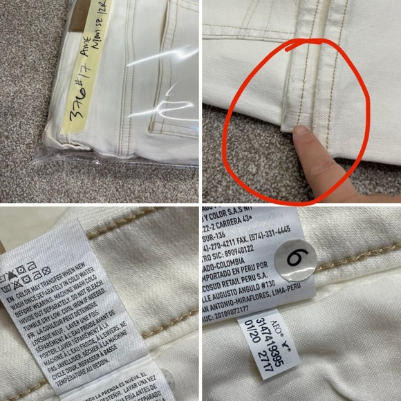 American Eagle womens mom jeans sz 12R high waist off white distress denim retro - Picture 11 of 12